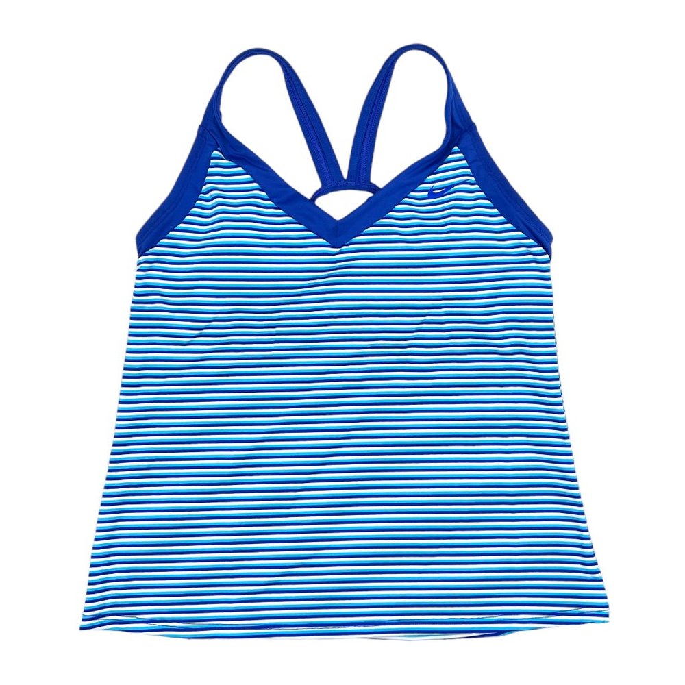 Nike Swim Stripe V-Neck Tankini Top Size Small